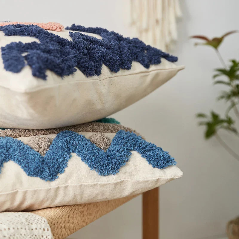 Handmade Moroccan Style Tuft Cushion Cover by Axyaa - 45x45cm/30x50cm