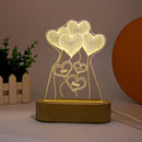 Axyaa Personalized 3D Illusion Wood Base Night Light with Name & Date