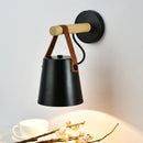 Axyaa Nordic Wood Wall Lights Black White Modern LED Sconce