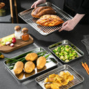 Axyaa Stainless Steel Food Storage Tray and Grid - Bakeware Set for Baking, Cooling, and Serving