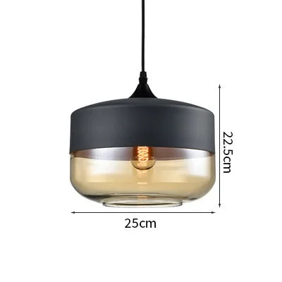 Axyaa Nordic LED Pendant Light Wood Glass Hanging Lamp for Bedroom Dinning Living Room