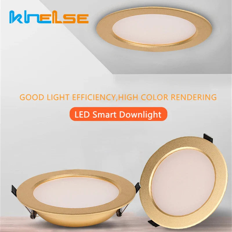 Axyaa 5W/7W Gold LED Ceiling Downlight for Luxe Home Lighting