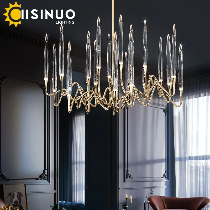 Axyaa Nordic Luxury Crystal LED Chandelier Tree Branch Pendant Lamp
