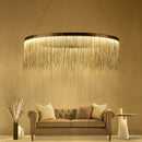 Axyaa Modern Luxury LED Tassel Chandelier in Gold/Silver Stainless Steel