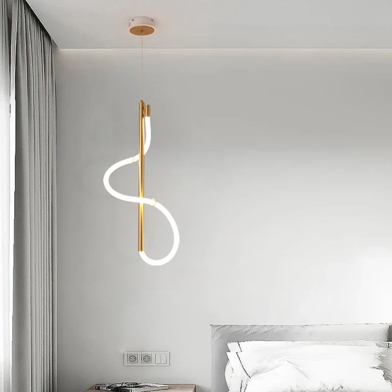 Axyaa Postmodern Nordic LED Strip Pendant Lights for Office and Home