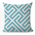 Axyaa Blue Geometric Cotton Linen Pillow Cover for Luxury Home Decor