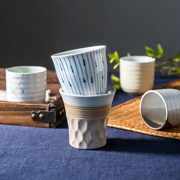 Axya Japanese Style Ceramic Tea Cup Soup Mug Set