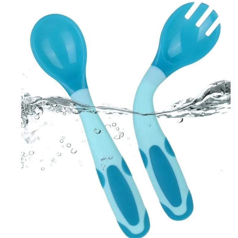 Axya Baby Spoon Fork Set Child Eating Training Portable Tableware