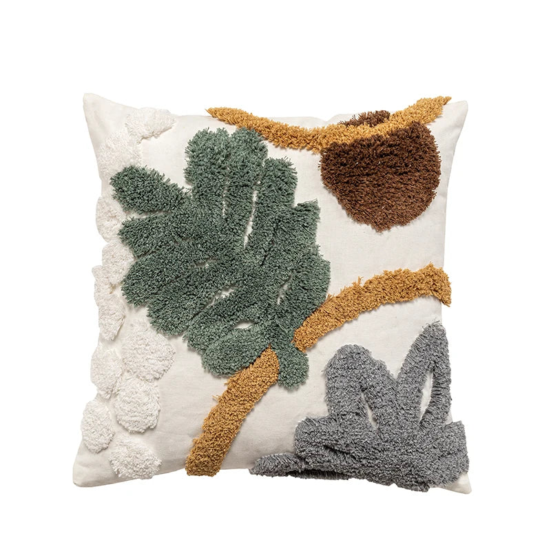 Axyaa Tufted Plant Pillow Cover for Stylish Home Decor 45x45cm/30x50cm