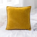 Chenille Cushion Cover with Fringe in Pink Grey Mustard Yellow for Home Sofa Bed Decor 45x45cm