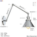 Axyaa Loft Industrial Swing Arm Wall Lamp with Vintage Edison Bulb