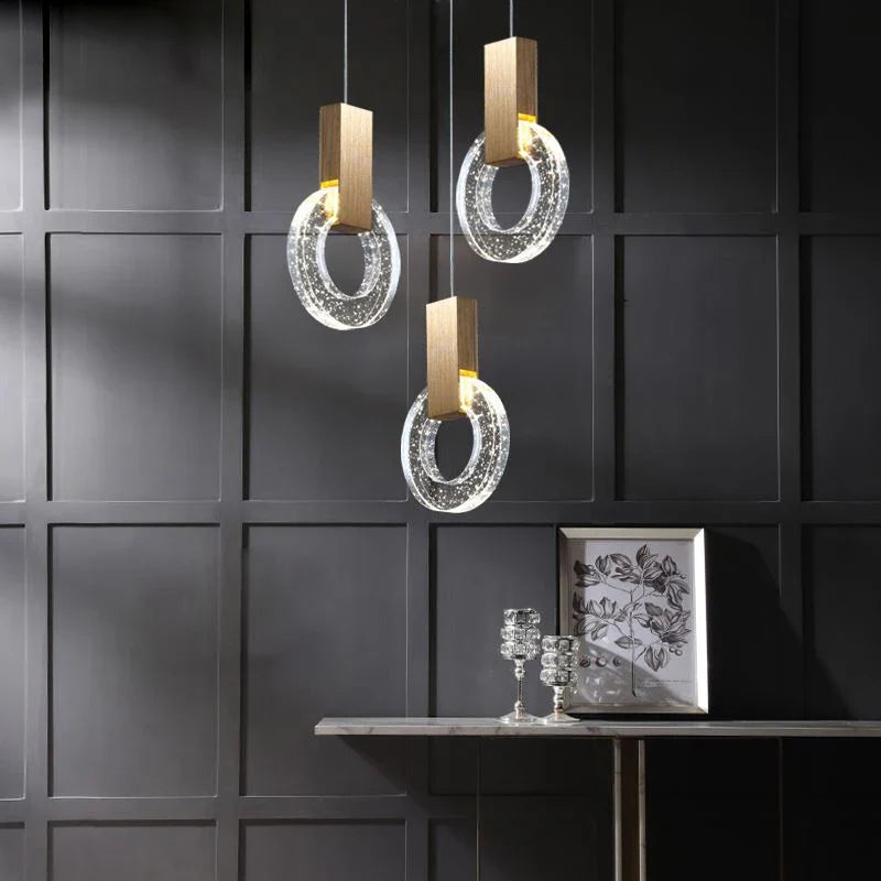 Axya Gold Crystal Pendant Lights for Bedroom Living Room Office Bar Home