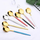 Axyaa White Gold Dinnerware Set 24pcs Stainless Steel Cutlery Flatware Set