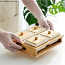 Axya Ceramic Snacks Plate Set with Wood Cover and Glass Cover