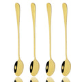 Axyaa 4-Piece Colorful Long Handle Spoon Set for Coffee, Tea, Desserts, and Juice
