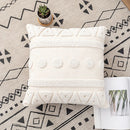 Axyaa Ivory Loop Tufted Cotton Cushion Cover for Home Decor
