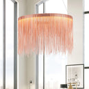 Axyaa Modern Nordic Circle Chandelier: Round Tassel Design for Stylish Home Lighting