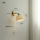 Axyaa Copper LED Wall Light Pull Chain Switch Bathroom Mirror Stair Sconce