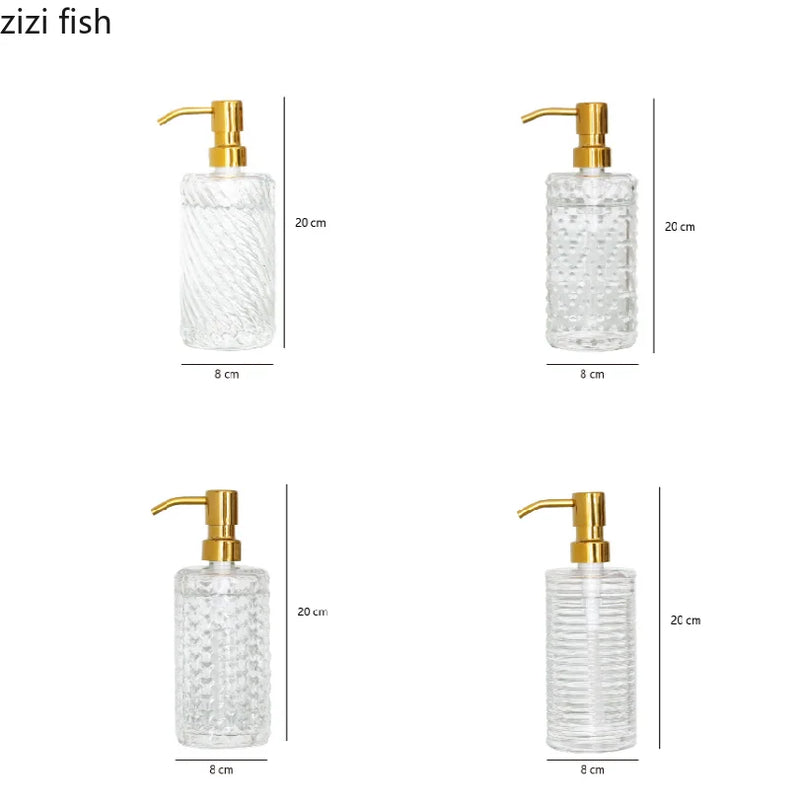 Axya Golden Stainless Steel Sub-bottle Dispenser 400ml Glass Lotion Bottle