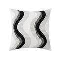 Axyaa Geometric Embroidery Cushion Cover 45x45cm Black Grey for Cozy Home Decor
