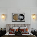 Axya Crystal Feather Wall Sconce: Modern Luxury for Living Room, Bedroom, or Restaurant