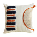 Axyaa Striped Tufted Cushion Cover in Orange Navy for Home Sofa Couch Bed Decor