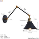 Axyaa Loft Industrial Swing Arm Wall Lamp with Vintage Edison Bulb