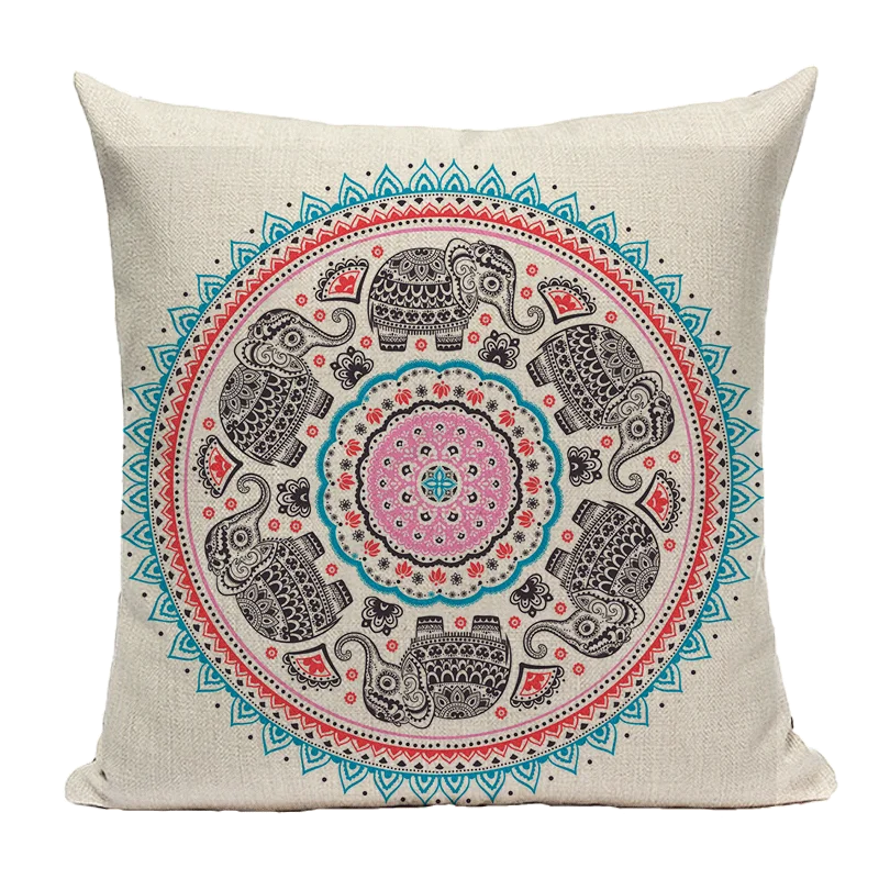 Bohemian Linen Cushion Cover 45x45 for Sofa - Axyaa Brand Home Decor