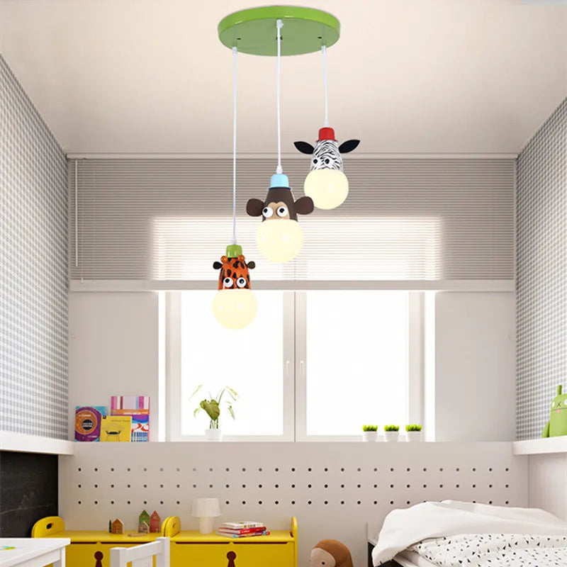 Axyaa Cartoon Animal LED Ceiling Light for Kids' Bedroom