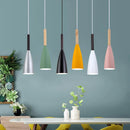 Axyaa Nordic LED Pendant Light Iron & Wood Chandelier for Home Restaurant Bar
