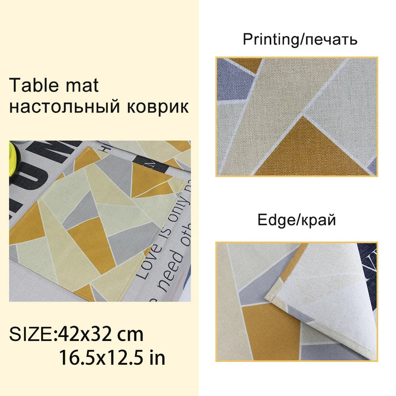 Axyaa Christmas Table Set: Placemats, Napkins, Coasters, Kitchen Cloth.