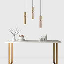 Axya Golden Cylinder Pipe Chandelier Pendant Light - Modern Indoor Kitchen Dining Room Lighting