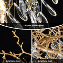 Axyaa Gold Crystal Branches Chandelier - Luxury Hanging Chandelier for Home Decor