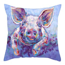 Axyaa Pig Oil Painting Cushion Cover Home Decor Sofa Chair 45X45cm