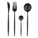 Axyaa Rose Gold Western Style Dinnerware Set Stainless Steel Silverware Cutlery