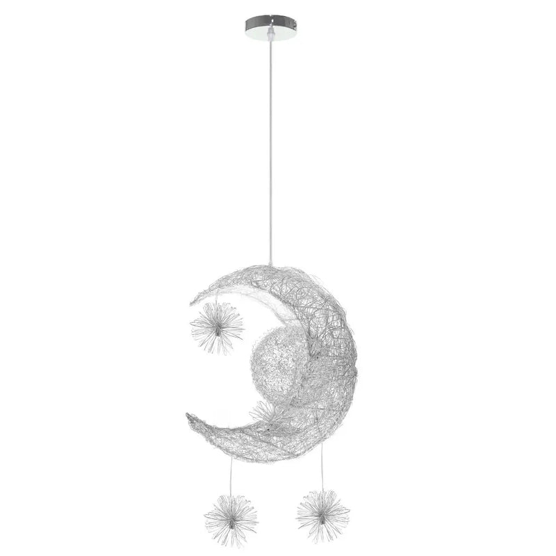 Axya Moon Star Pendant Light: Modern Kids Bedroom LED Fixture for Home Decor