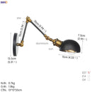 Axyaa Industrial Retro Adjustable Swing Arm Wall Lamp Sconce