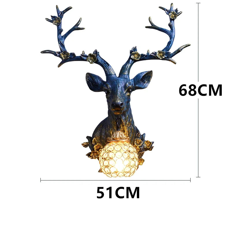 Axyaa Antler Resin Wall Lamp for Living Room Decor