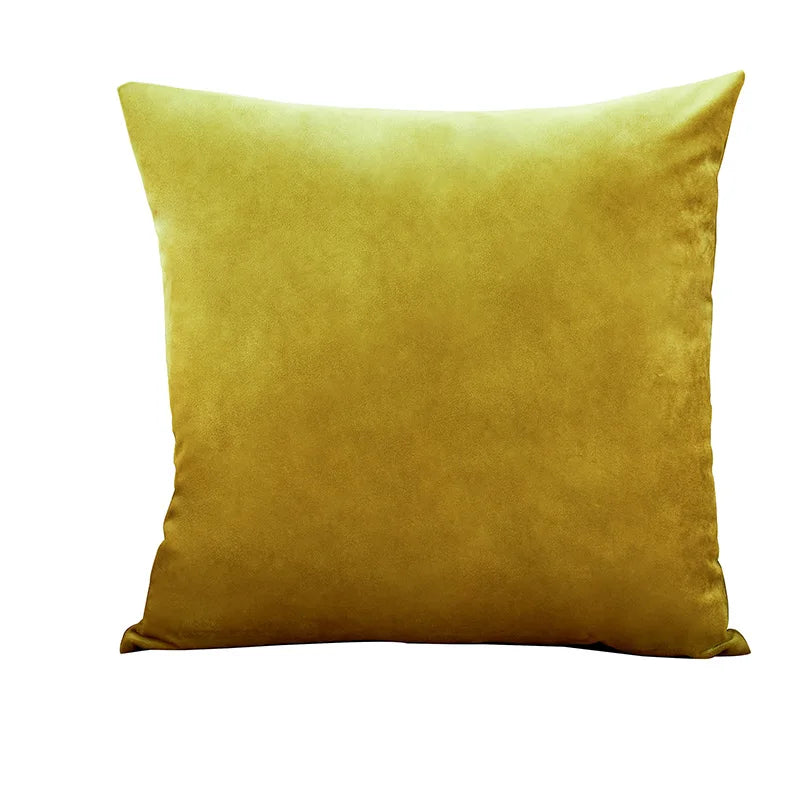 Axyaa Velvet Pillow Cover: Orange & Yellow Nordic Style Soft Sofa Cushion