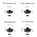 Axya Japanese Style Ceramic Casserole Small Pot Black Clay Saucepan