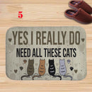 Axyaa Charming Cats Memory Foam Bath Mat - Anti-slip Coral Personalized Doormat