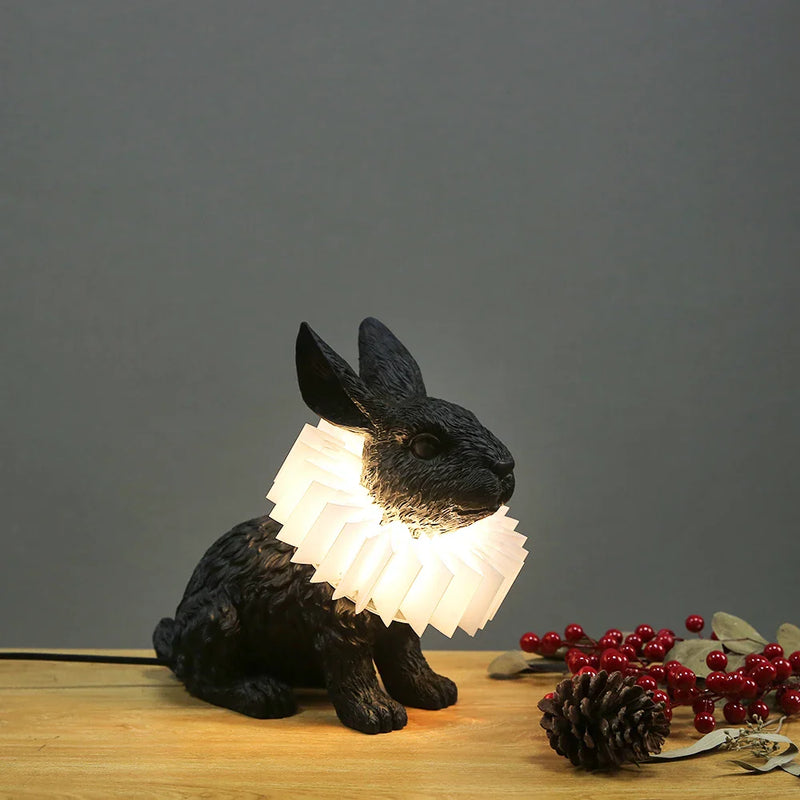 Axyaa Nordic Rabbit Scarf Table Lamp for Modern Living Room Decor