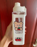 Axyaa Kawaii Shaker Bottle 700ml/900ml Straw Cute BPA-Free Plastic Gourde