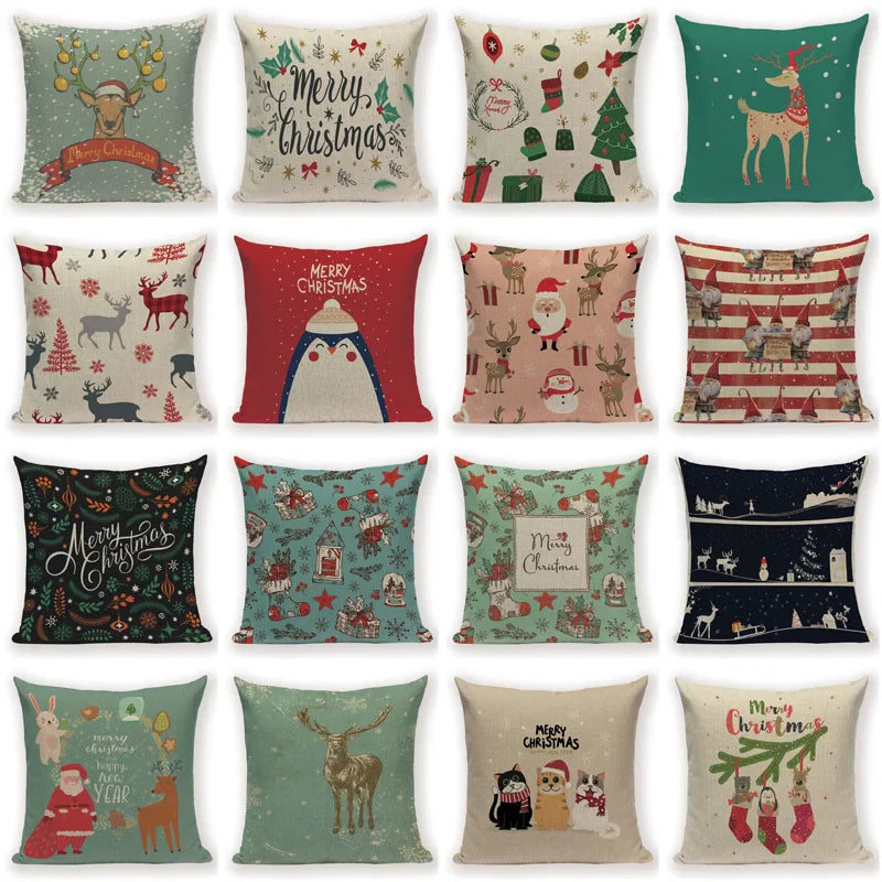 Axyaa Christmas Bed Linen Pillowcase Set for Home Decor and Gifts