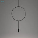 Axyaa Postmodern Metal Circular Pendant Light for Restaurant, Bedroom, and Bar Lighting