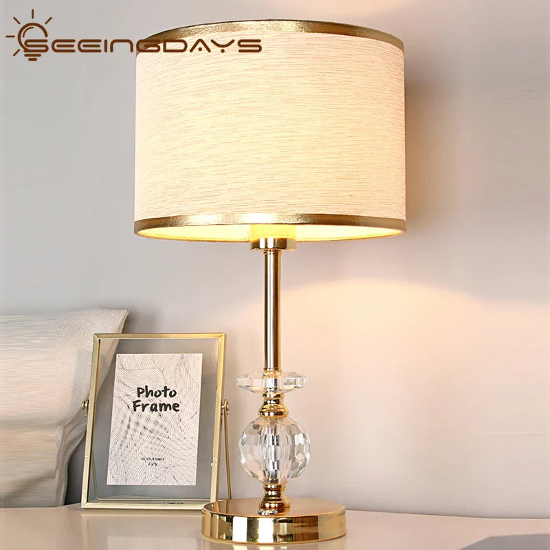 Axyaa Crystal Ball Table Lamp For Bedroom Living Room - Modern European Style