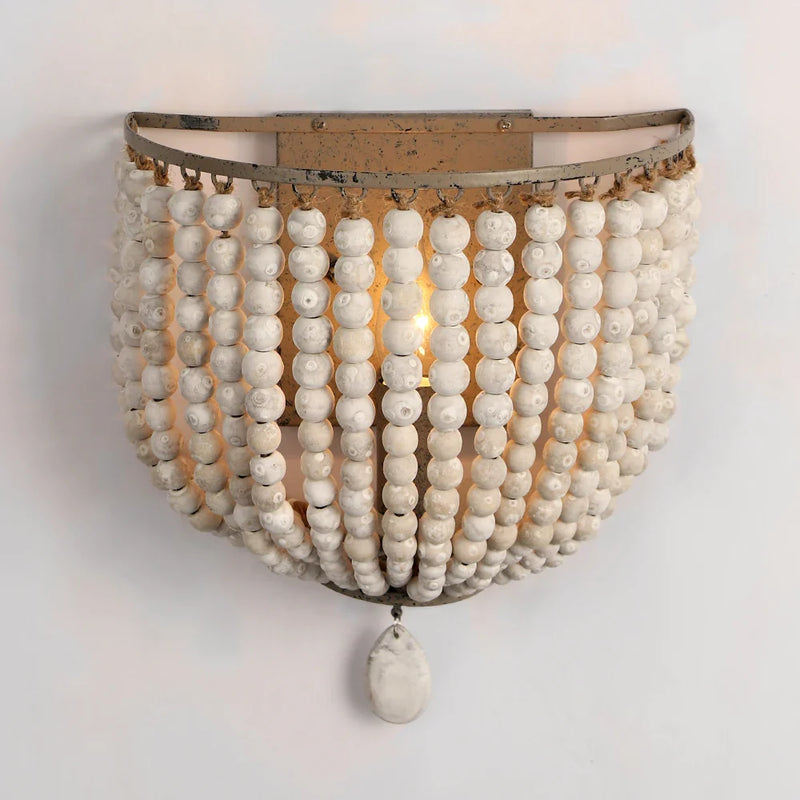 Axyaa Nordic Retro Wooden Bead Wall Lamp for Home Lighting