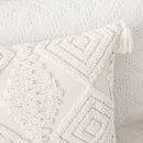 Axyaa Ivory Loop Tufted Cotton Cushion Cover for Home Decor