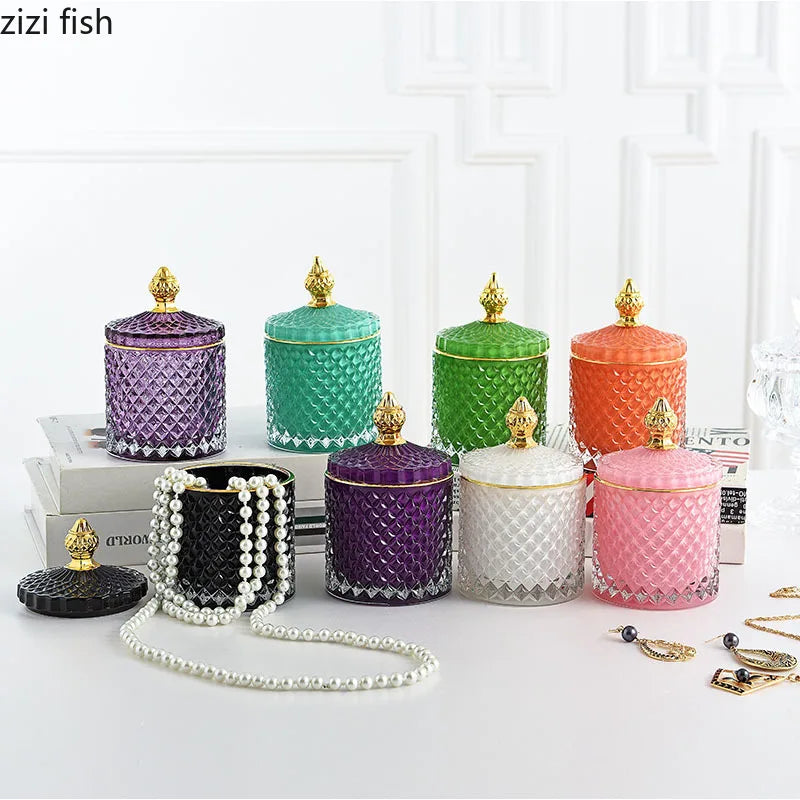 Axya Crown Crystal Storage Jar with Lid for Aroma Candles and Jewelry