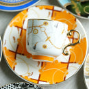 Axya Luxury Ceramic Coffee Set for 6, Elegant Tea Cup and Saucer with Spoon